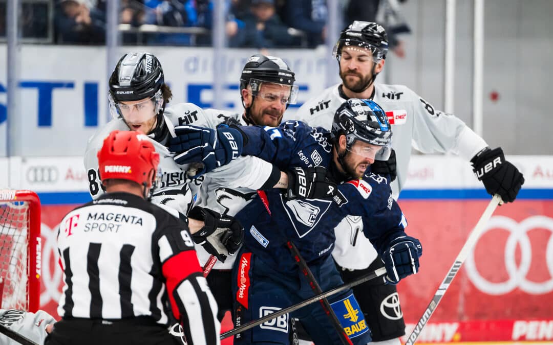 ERC Ingolstadt wehrt ersten Match Puck gegen Kölner Haie ab