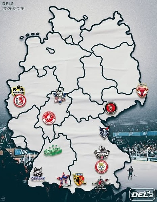 DEL2 Karte 2025-2026
