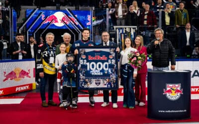 Patrick Hager mit dem 1000. DEL-Spiel