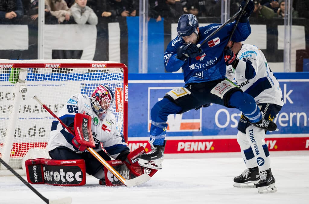 Iserlohn Roosters jubeln an der Donau bei den Straubing Tigers