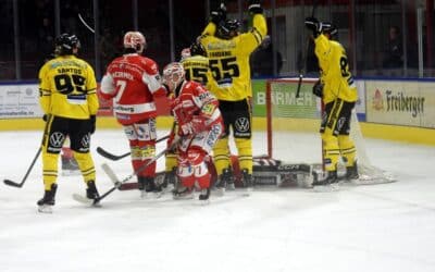 Kämpferische Eispiraten Crimmitschau müssen sich dem Spitzenreiter aus Krefeld geschlagen geben
