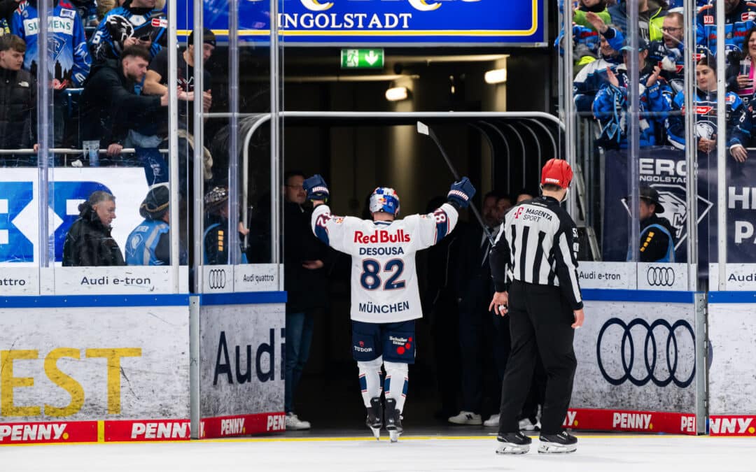 EHC Red Bull München gewinnt Viertelfinalspiel 2 in Ingolstadt